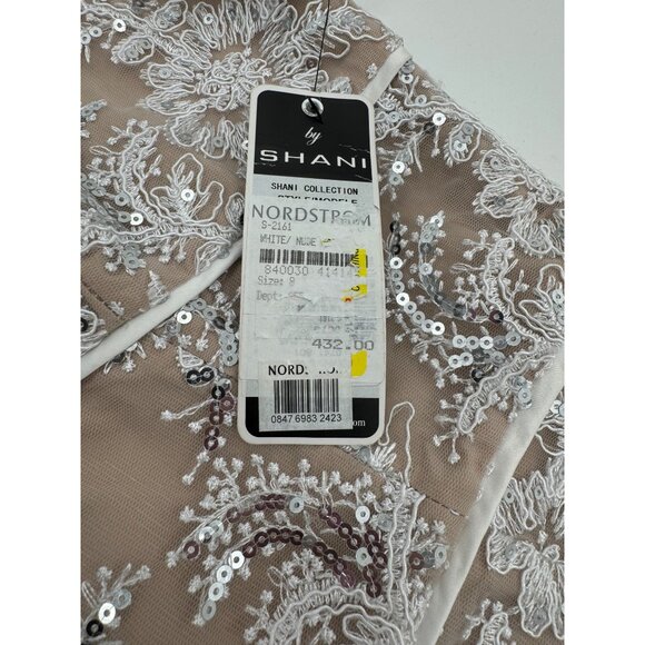 NWT Shani V neck Embroidery Short Sleeve Lace Sequin Cocktail Dress Size 8 - Picture 11 of 15